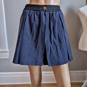 NWT Anthropologie Cartonnier Corduroy Skort Blue Wool Skirt Shorts Size 8